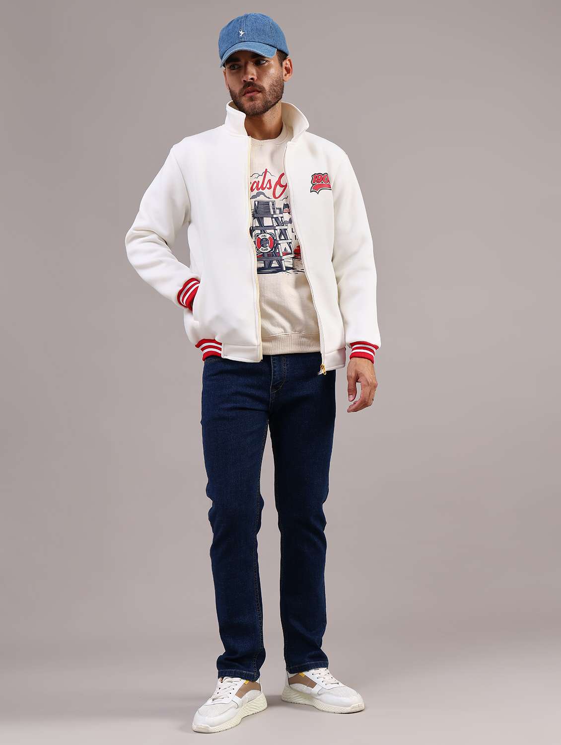 men solid stand collar long sleeve casual jacket - 21992098 -  Standard Image - 5