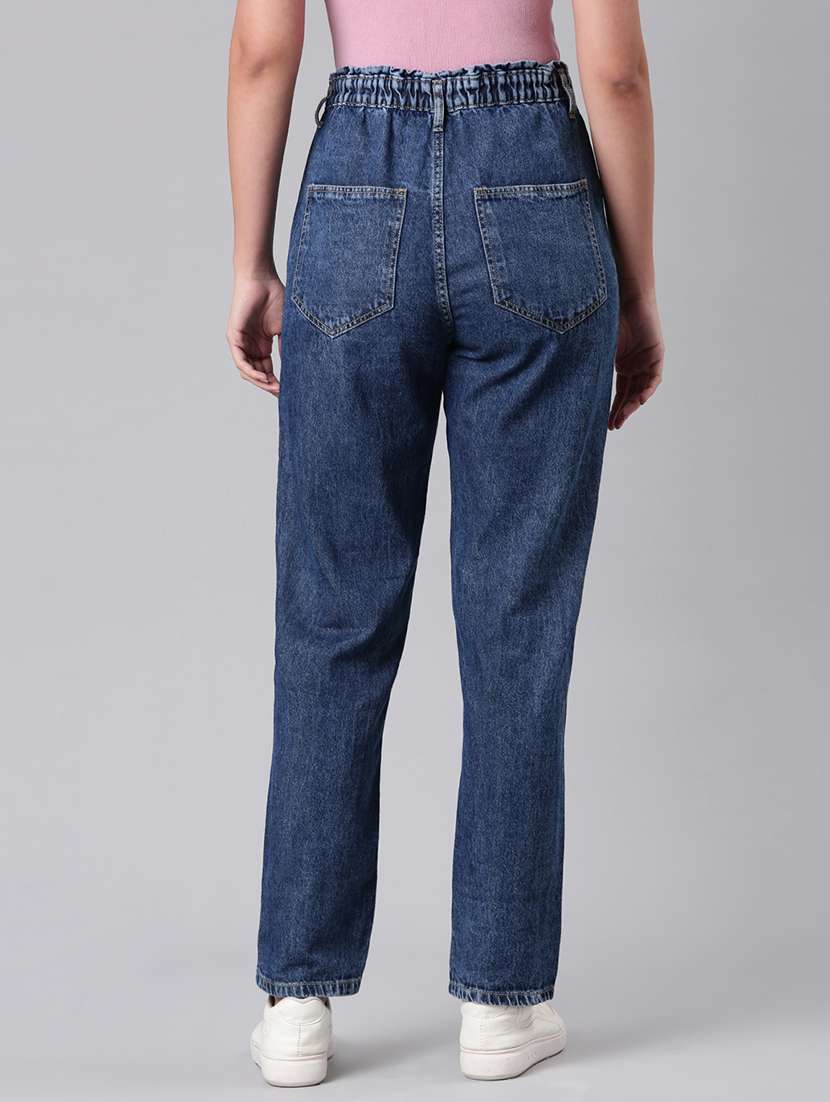 women solid high rise straight fit jean - 21992420 -  Standard Image - 3