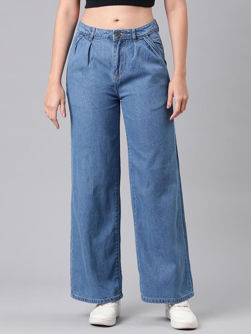 women solid mid rise wide leg jean - 21992421 - Zoom Image - 0