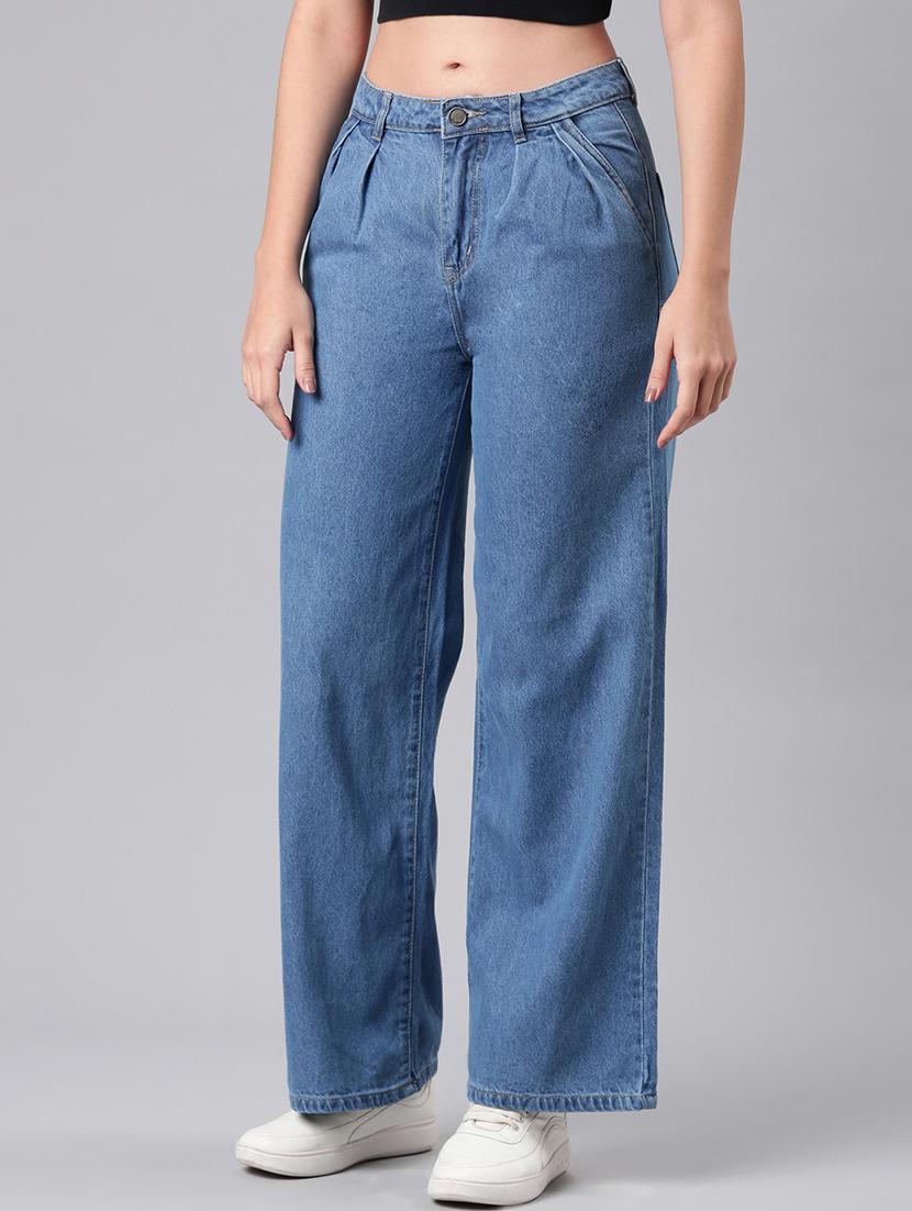 women solid mid rise wide leg jean - 21992421 - Standard Image - 3