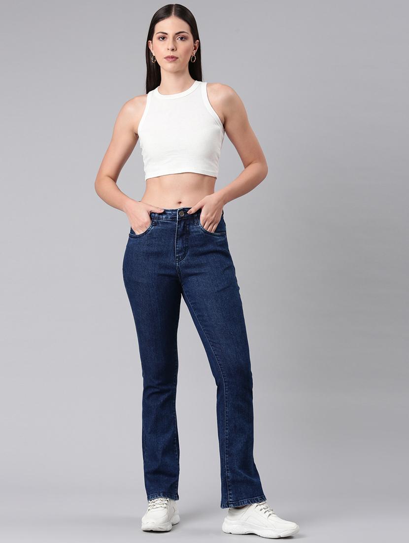 women solid mid rise bootcut jean - 21992423 - Standard Image - 3