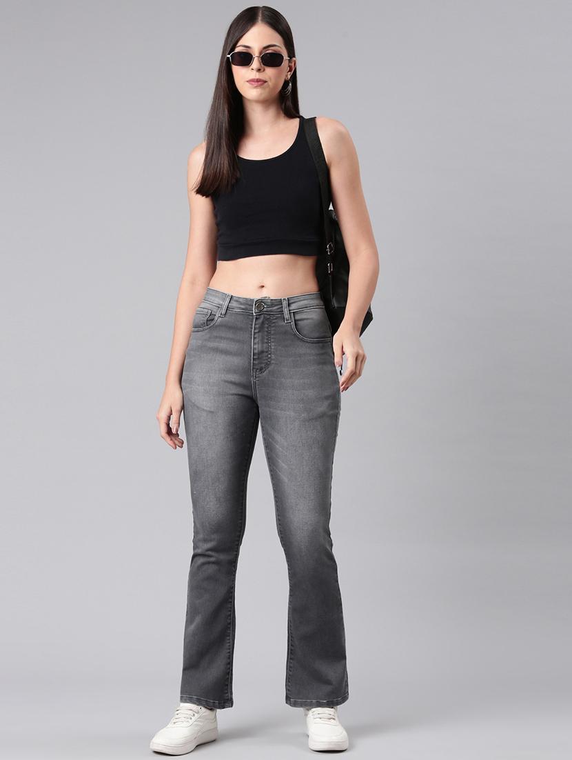 women solid mid rise bootcut jean - 21992424 - Standard Image - 3