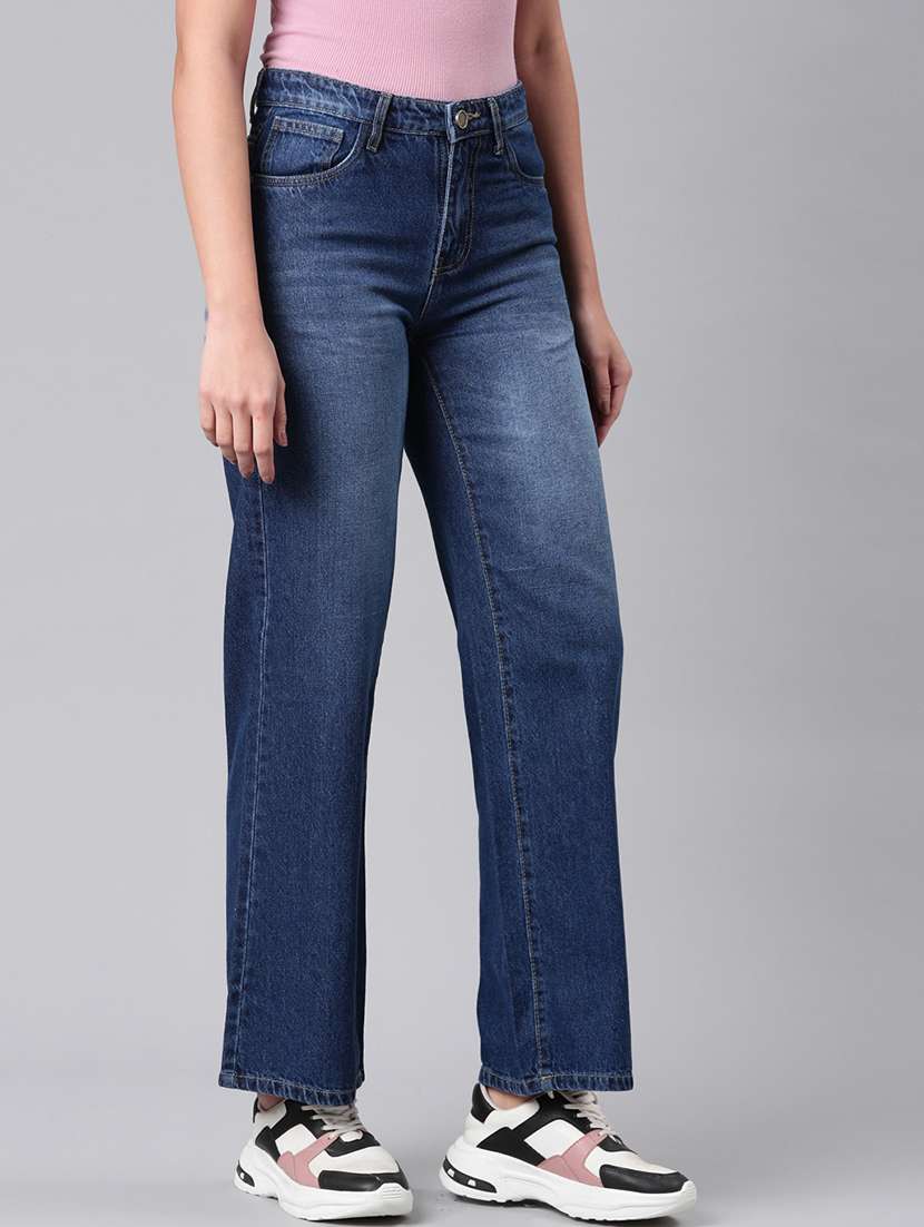 women washed high rise wide leg jean - 21992427 -  Standard Image - 3