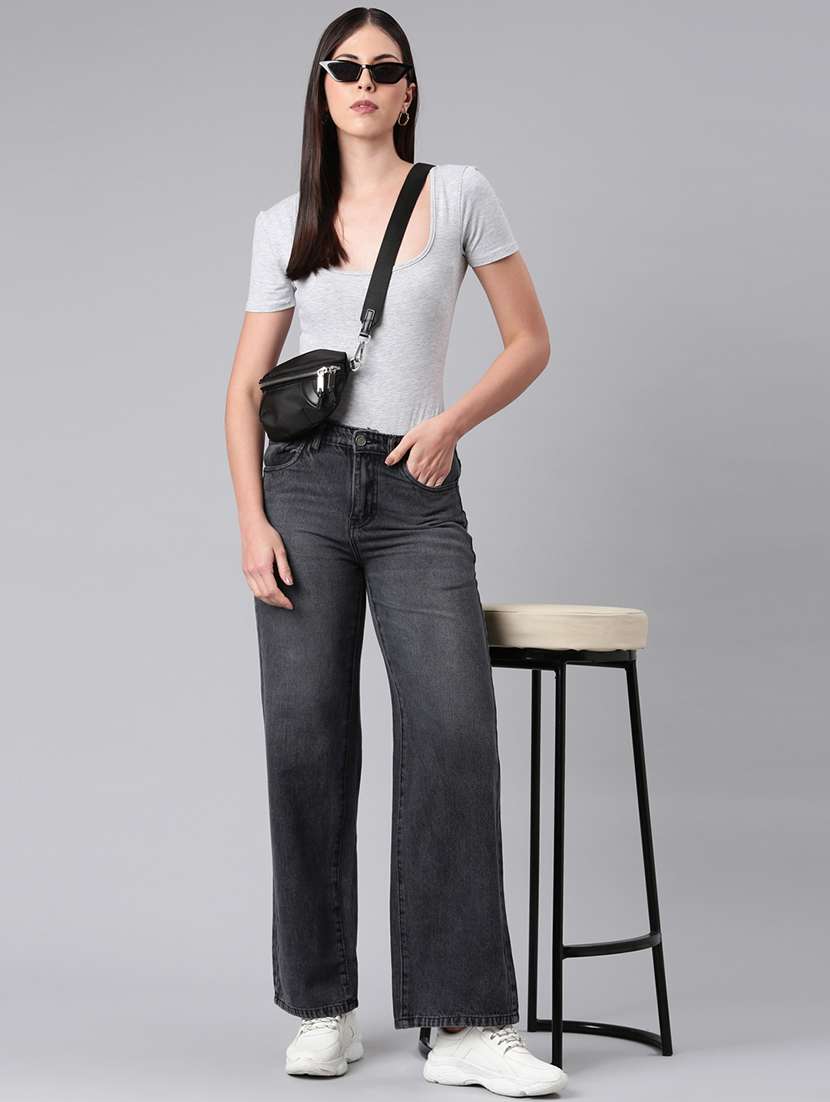 women washed high rsie wide leg jean - 21992428 -  Standard Image - 3