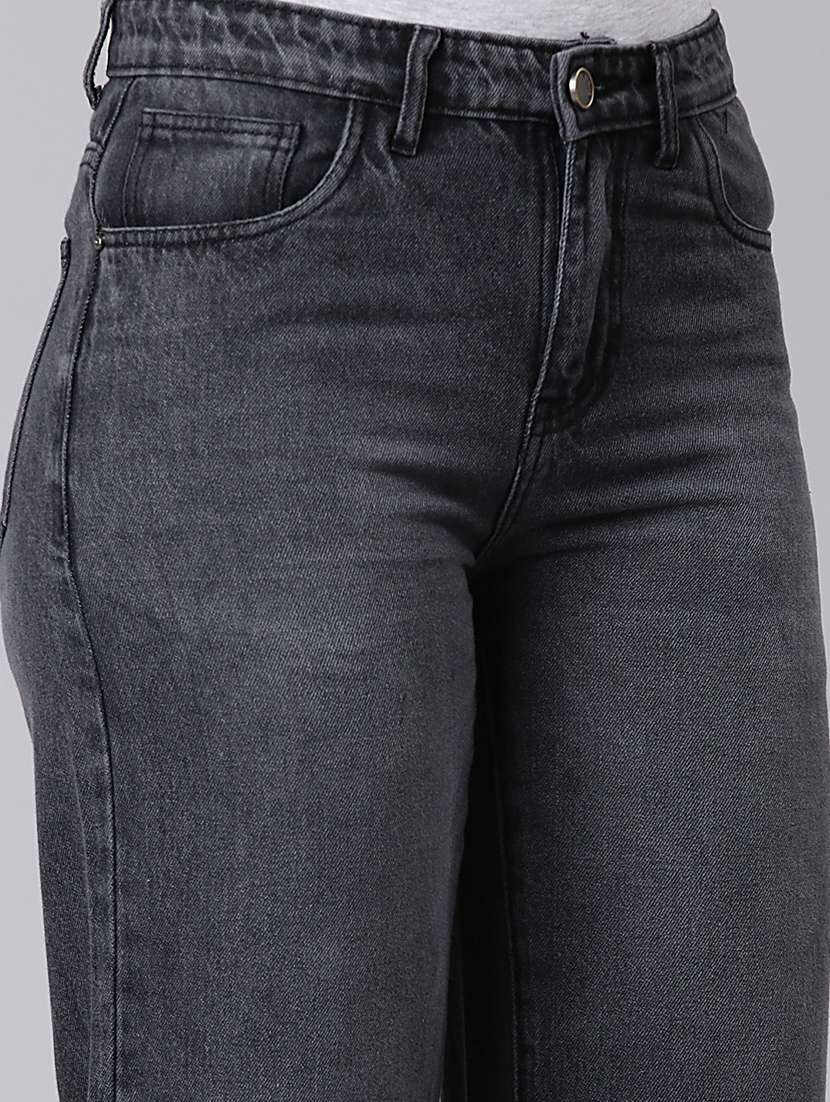 women washed high rsie wide leg jean - 21992428 -  Standard Image - 5