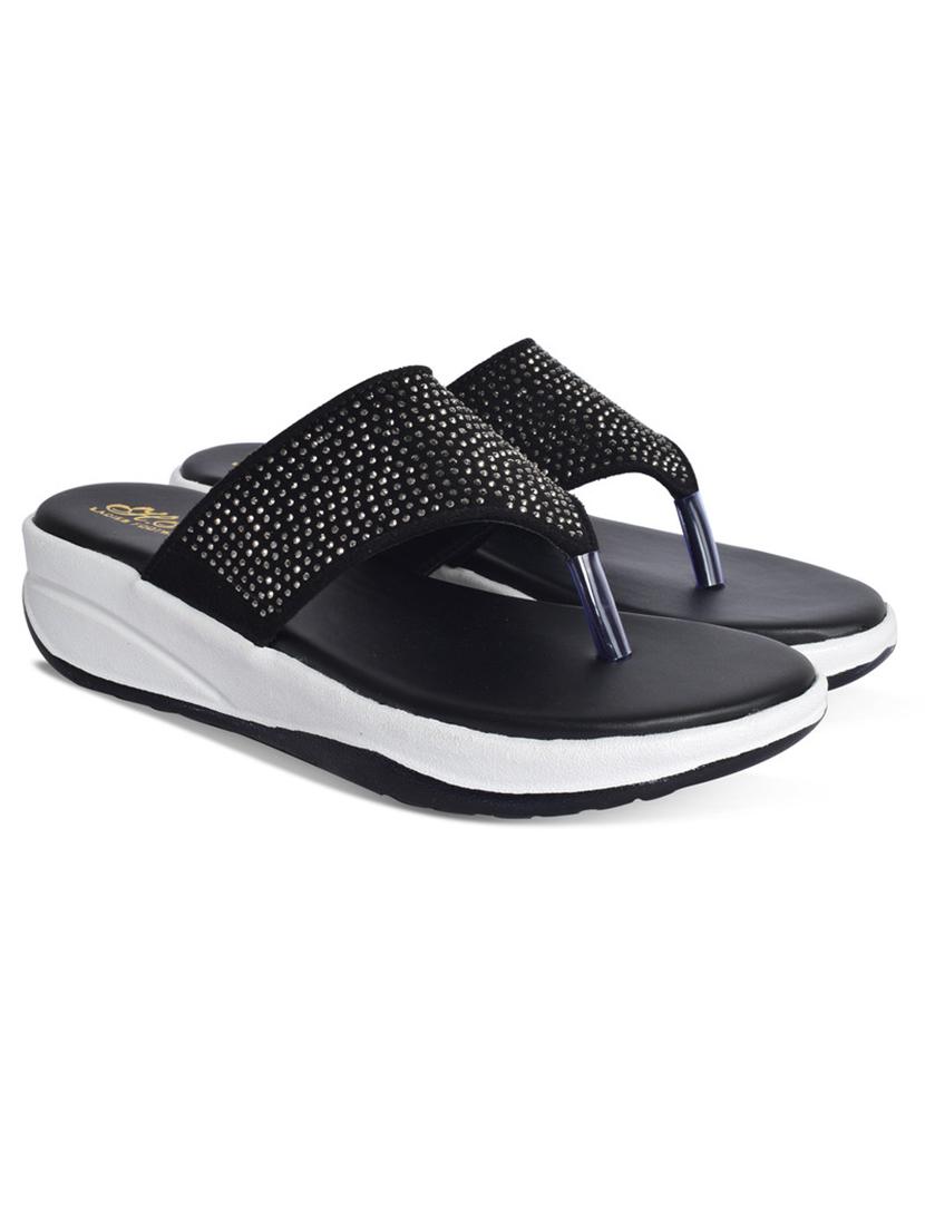 women black solid slip on wedge - 21992429 - Zoom Image - 0