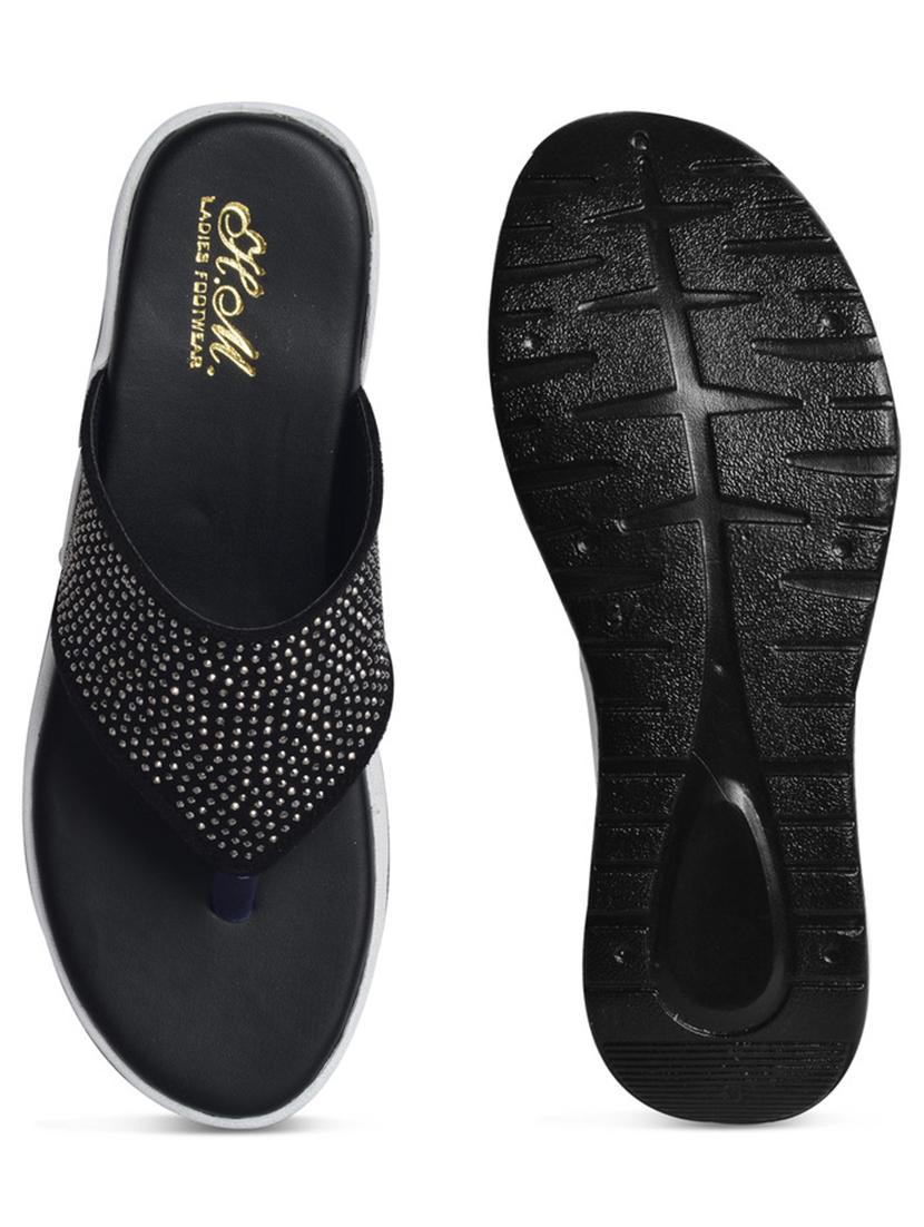 women black solid slip on wedge - 21992429 - Standard Image - 3