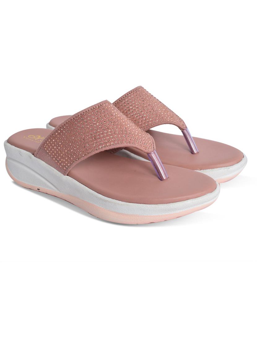 women pink solid slip on wedge - 21992430 -  Zoom Image - 0