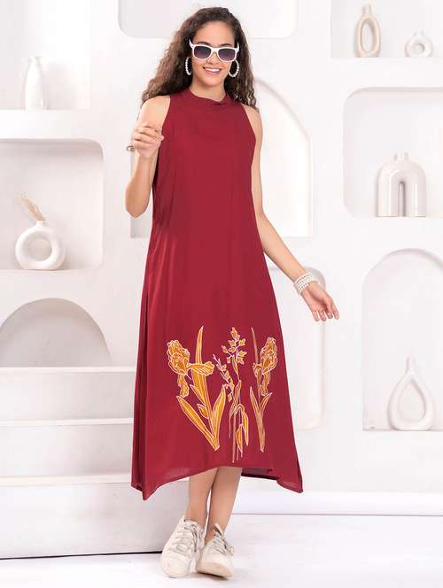 women printed halter neck sleeveless a-line dress - 21992454 - Standard Image - 0
