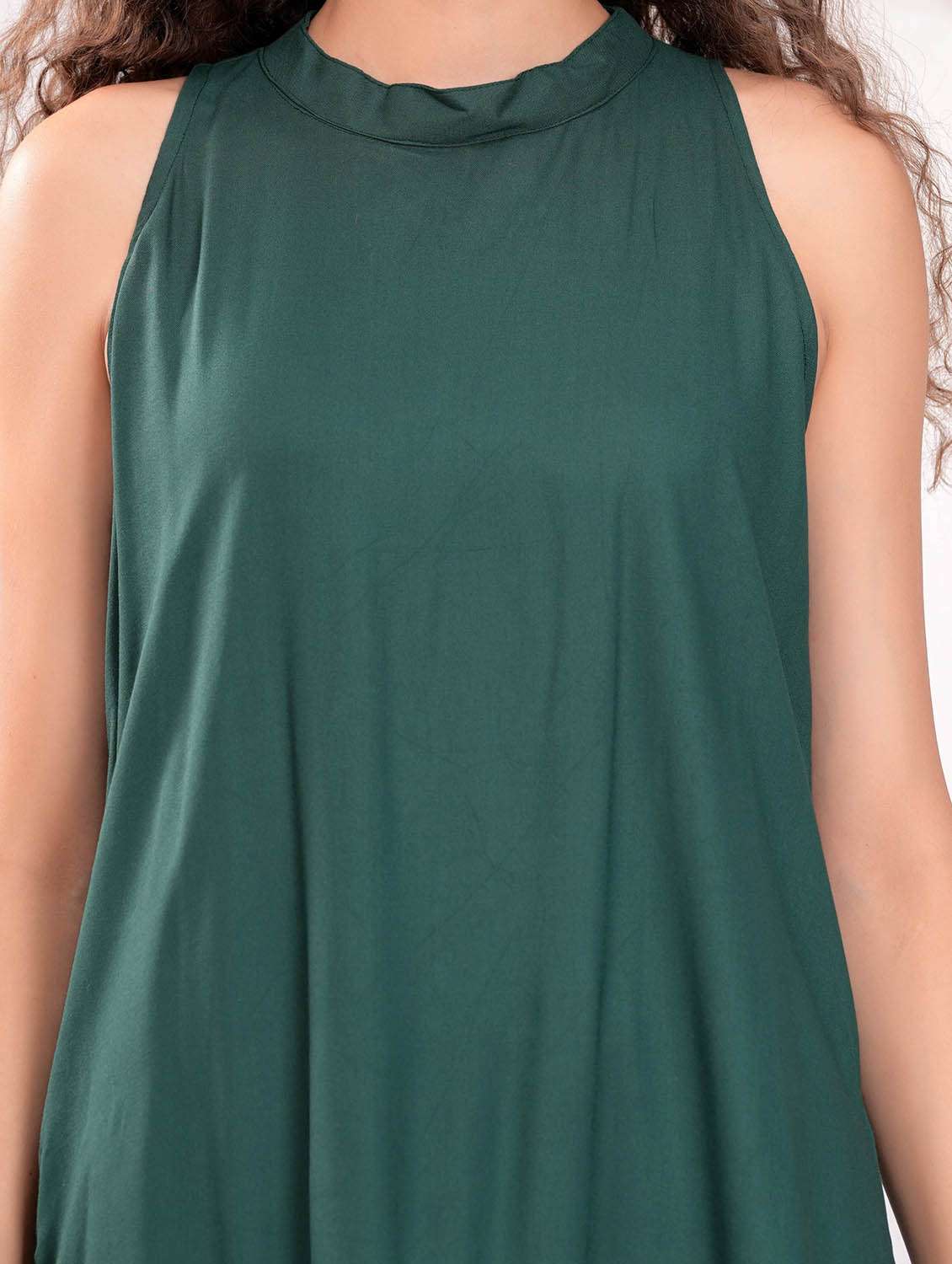 women printed halter neck sleeveless a-line dress - 21992491 - Standard Image - 3