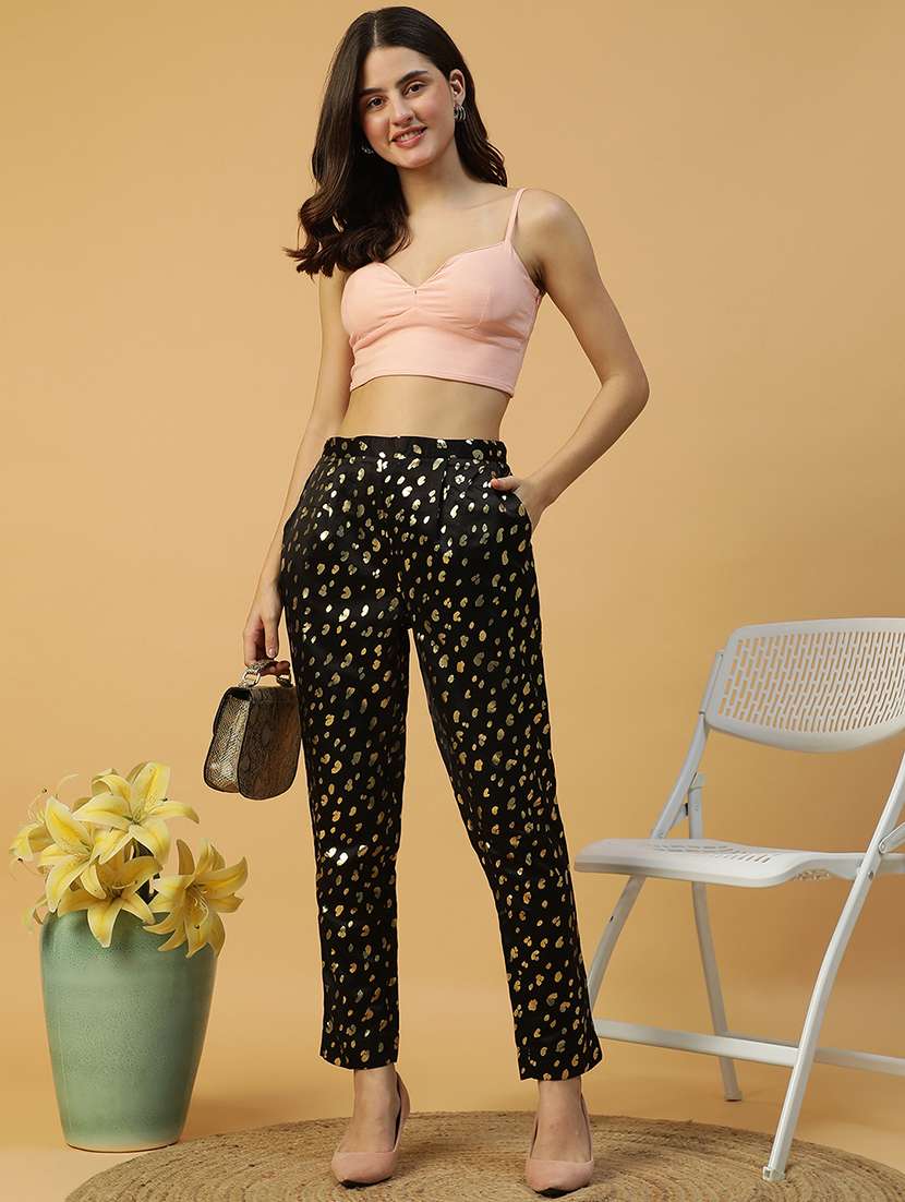 women self designed mid rise tapered pant - 21992507 -  Standard Image - 3