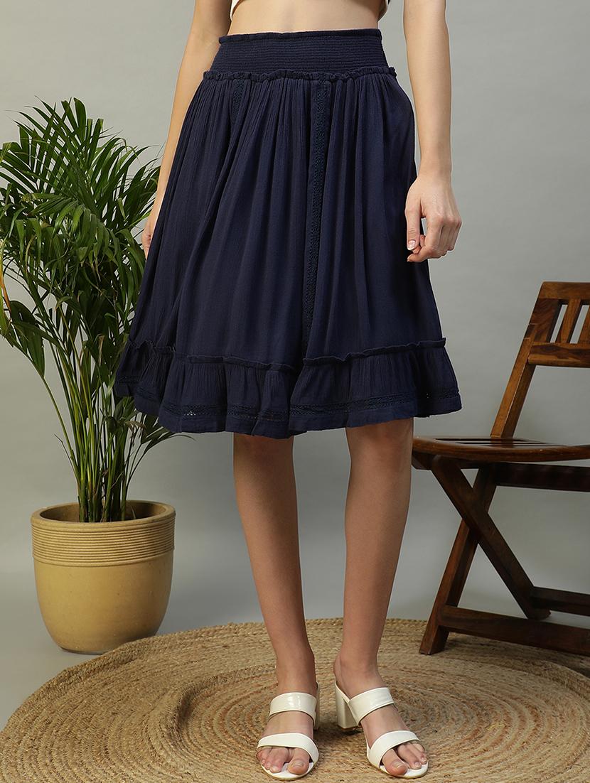 women solid mid rise tiered skirt - 21992510 - Zoom Image - 0