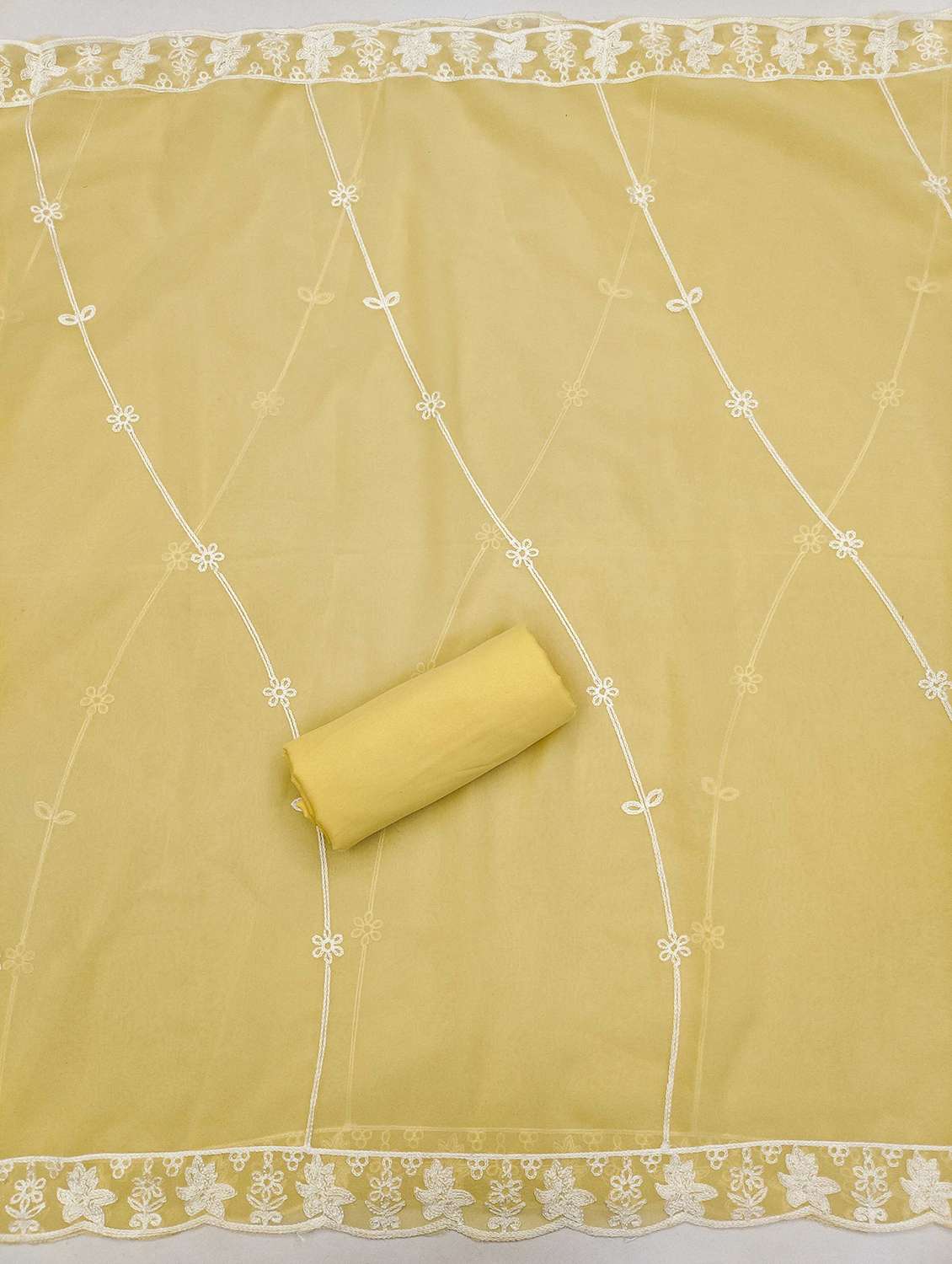 women solid with work embroidered unstitched suit set - 21992514 -  Standard Image - 3