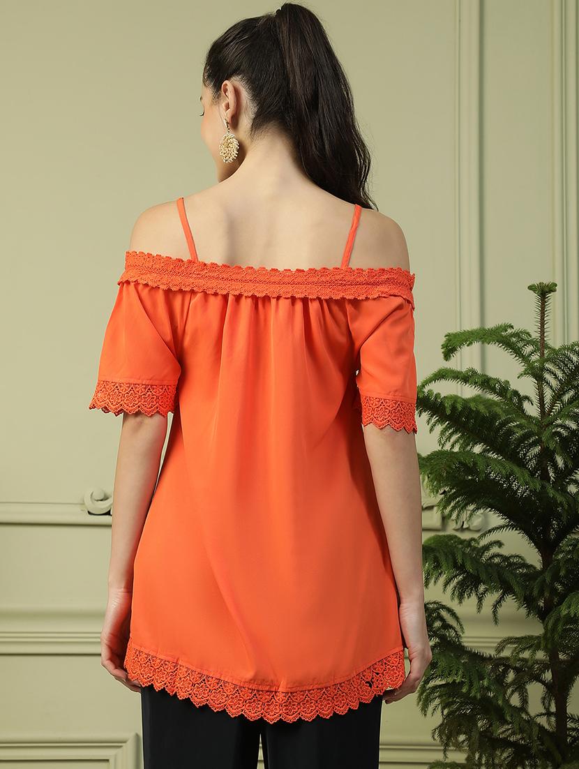 women solid off shoulder regular top - 21992520 - Standard Image - 3