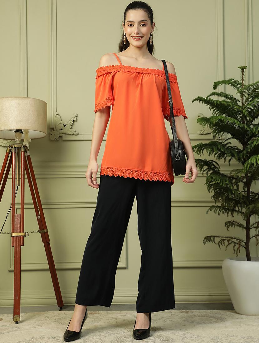 women solid off shoulder regular top - 21992520 - Standard Image - 5