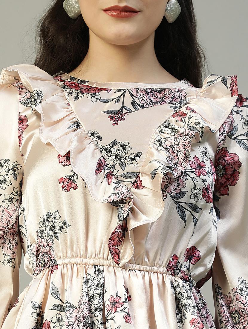 women floral print long sleeve ruffle top - 21992523 - Standard Image - 5