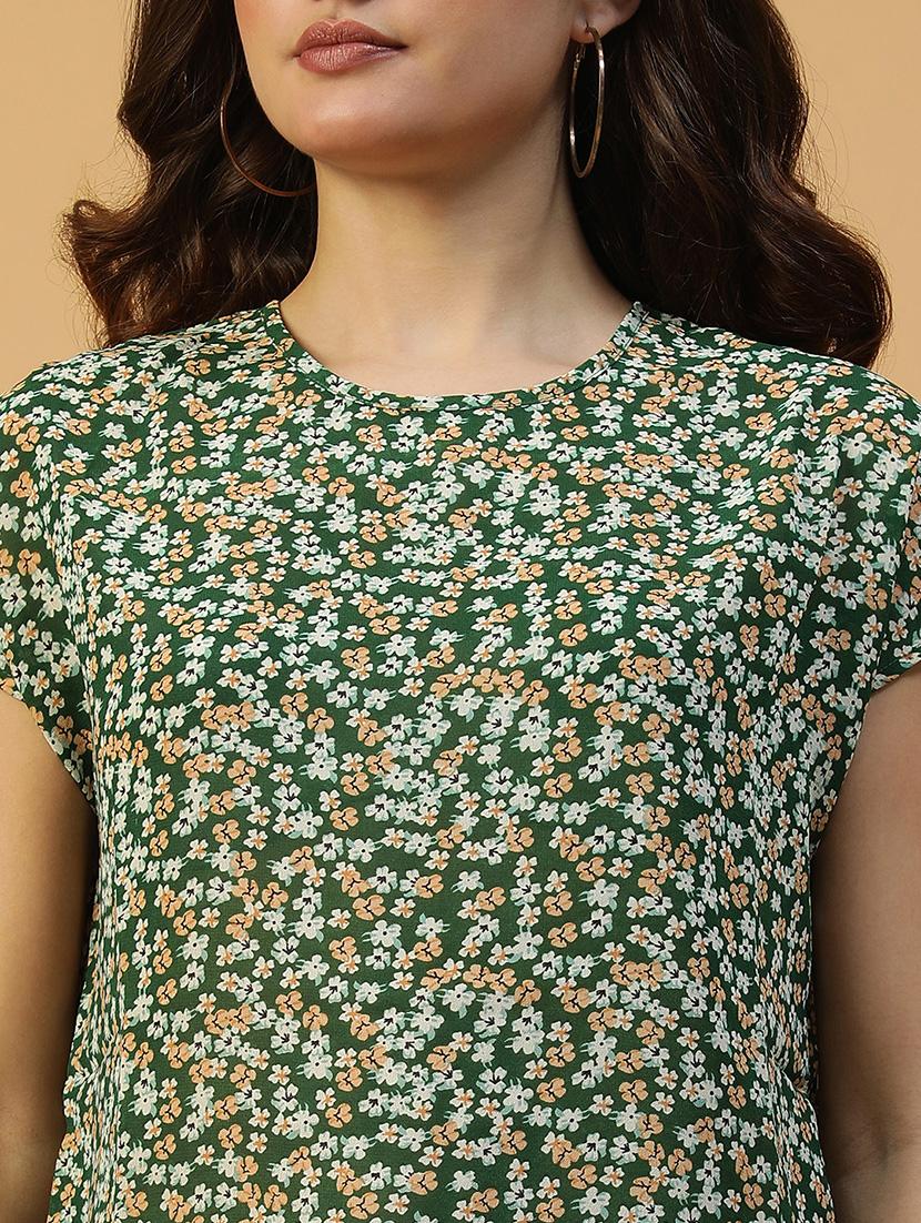 women floral print round neck regular top - 21992533 - Standard Image - 3