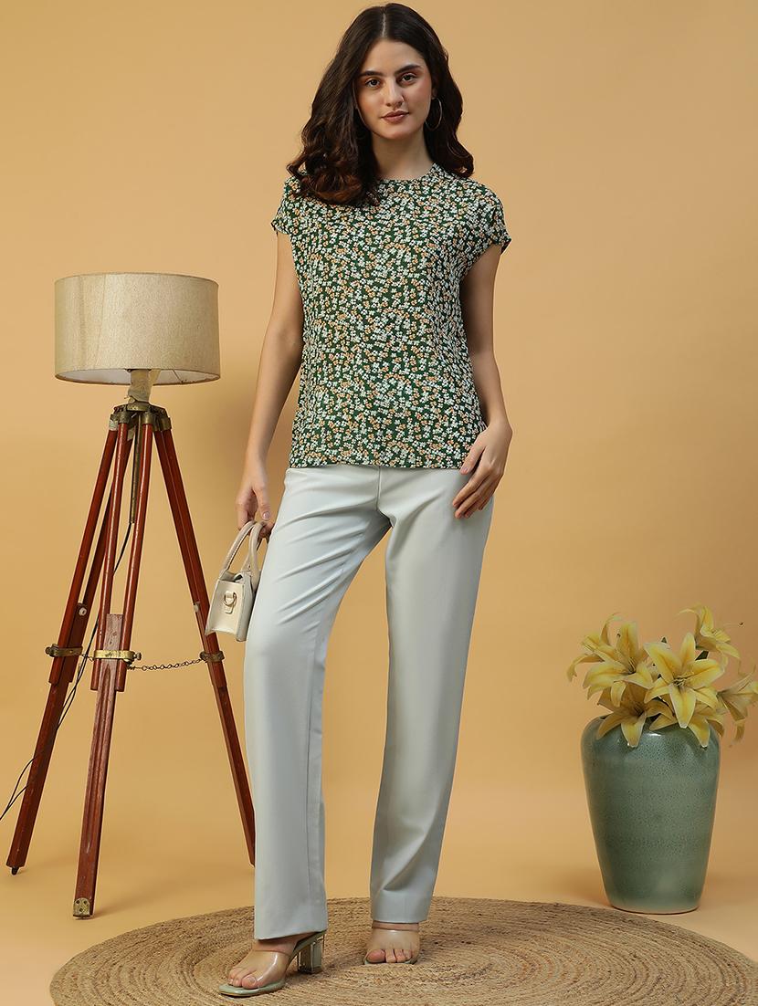 women floral print round neck regular top - 21992533 - Standard Image - 5