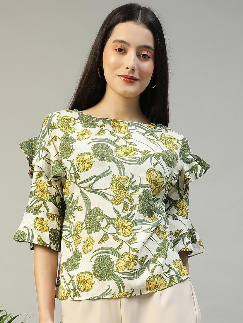 women floral print boat neck regular top - 21992542 - Zoom Image - 0