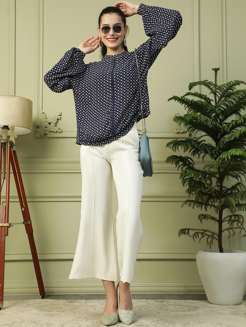 women printed puff sleeve regular top - 21992545 - Standard Image - 5