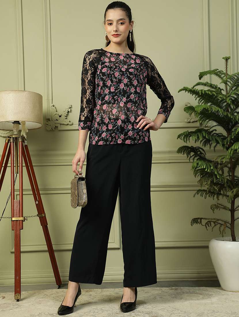 women floral print boat neck regular top - 21992550 - Standard Image - 5