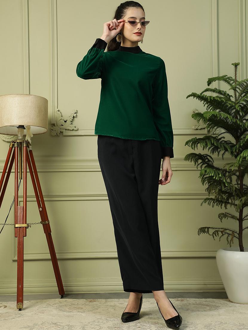 women solid puff sleeve regular top - 21992552 - Standard Image - 3