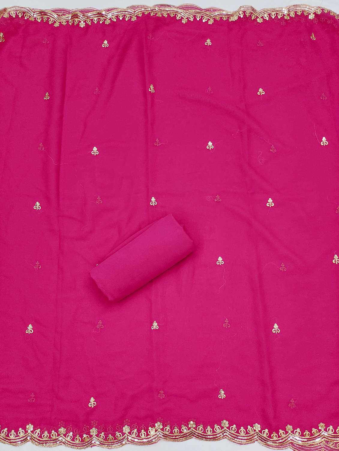 women color block embroidered unstitched suit set - 21992627 -  Standard Image - 3