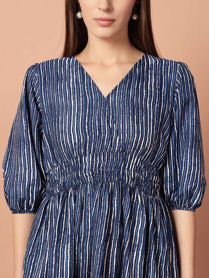 women printed puff sleeve tiered dress - 21992702 - Standard Image - 3