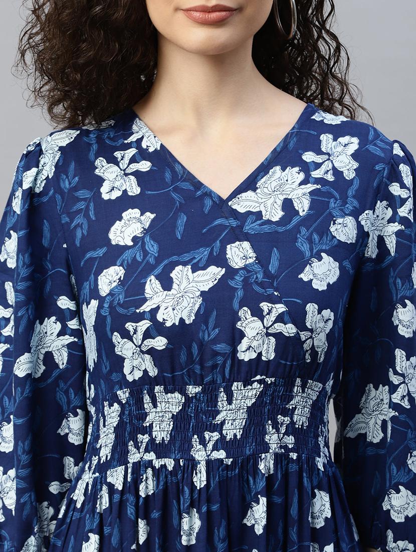 women printed puff sleeve tiered dress - 21992703 - Standard Image - 3