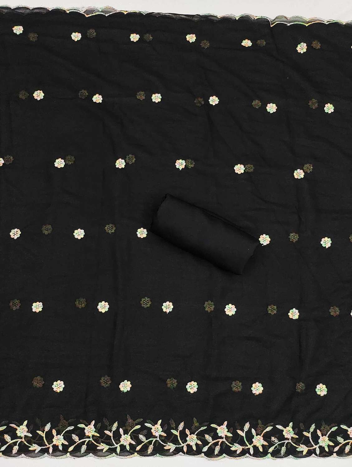 women solid with work embroidered unstitched suit set - 21992920 -  Standard Image - 3