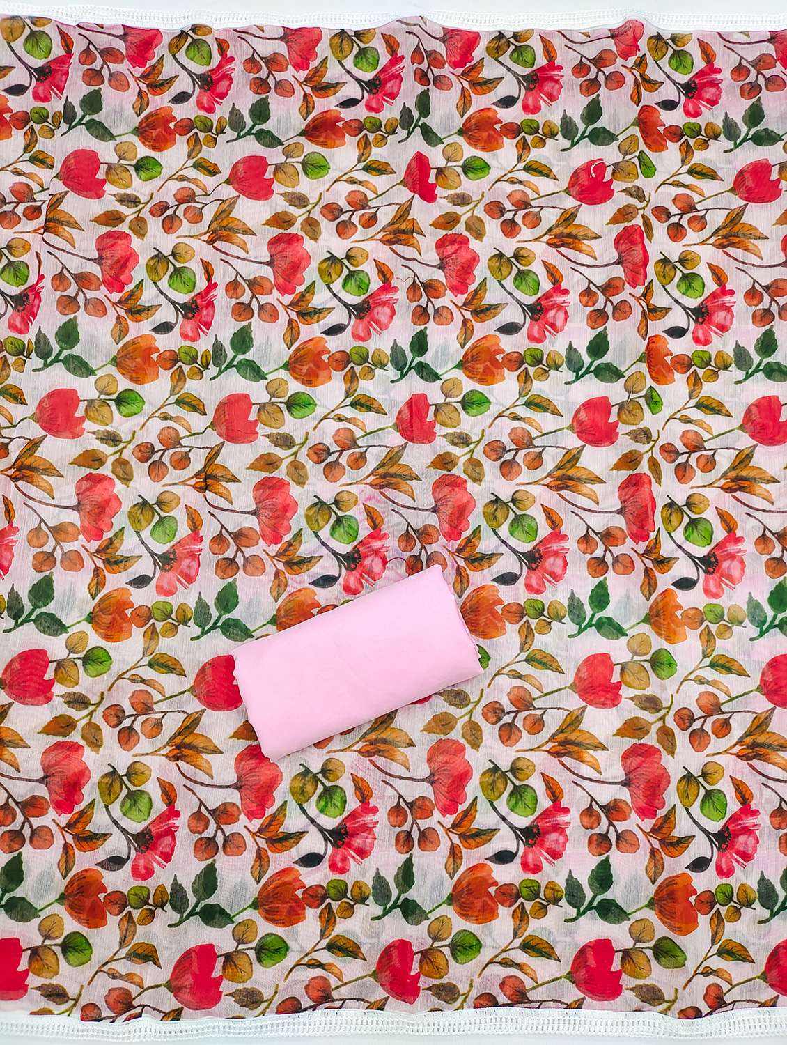 women solid with work embroidered unstitched suit set - 21992993 -  Standard Image - 3