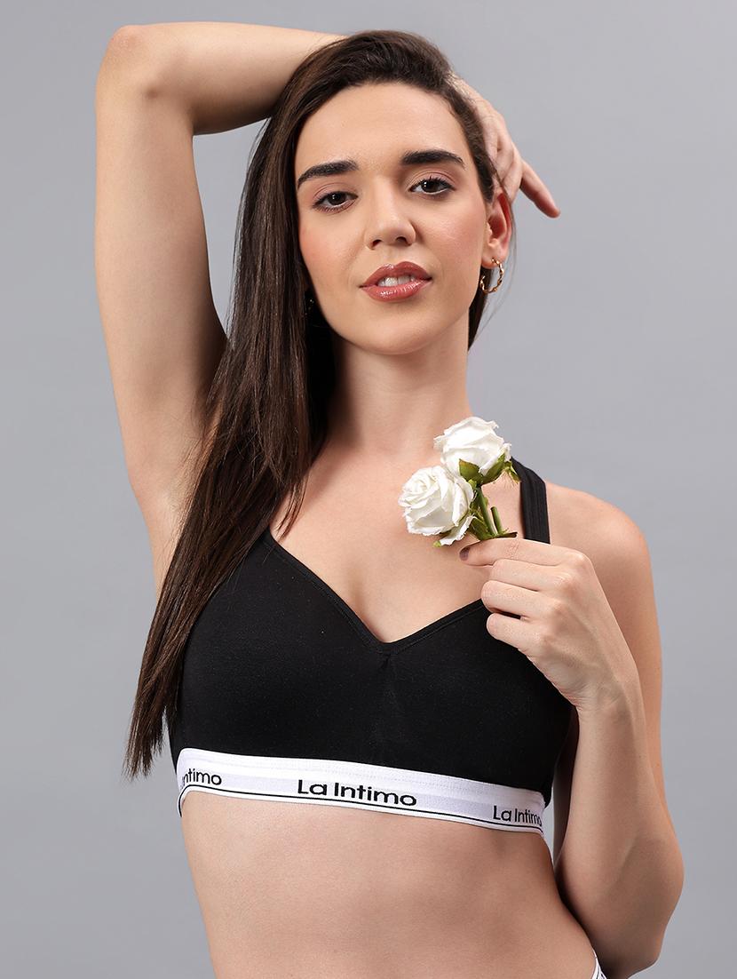 women solid lightly padded sports bra - 21993118 -  Zoom Image - 0