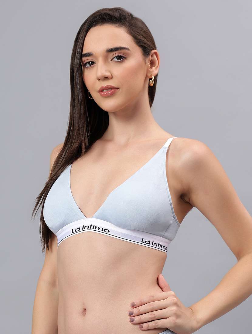 lightwomen solid lightly padded plunge bra modal lette bra - 21993125 - Standard Image - 3