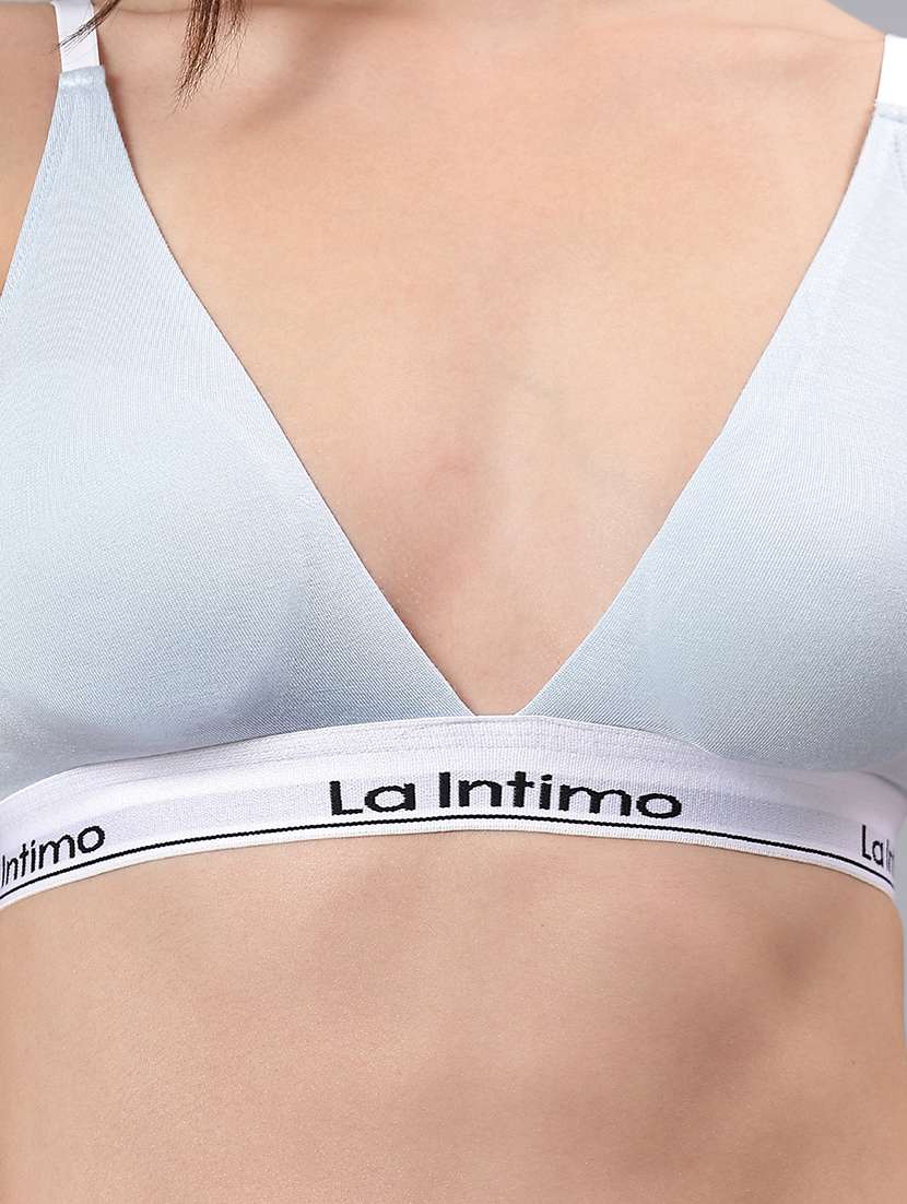 lightwomen solid lightly padded plunge bra modal lette bra - 21993125 - Standard Image - 5