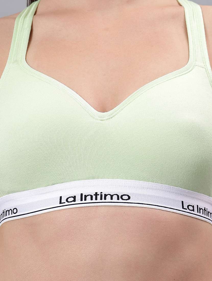 women solid lightly padded sports bra - 21993134 -  Standard Image - 3