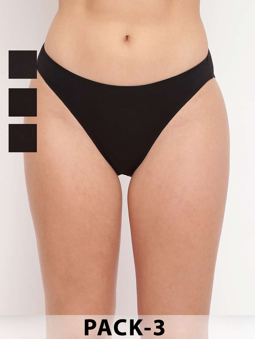women pack of 3 solid low rise bikini panty