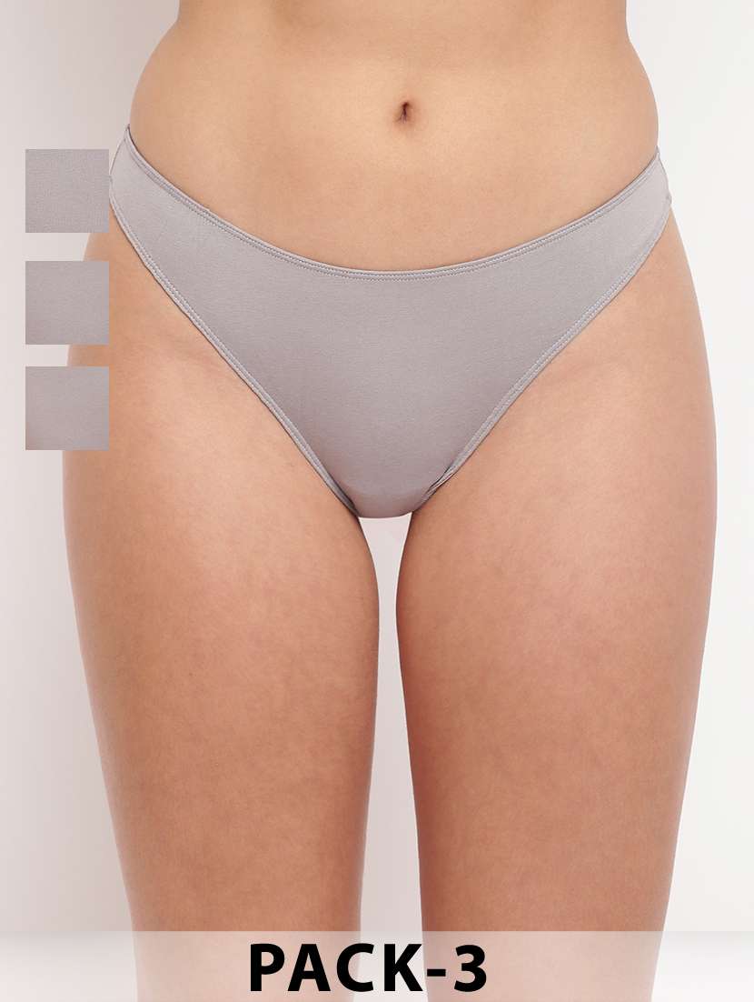 women pack of 3 solid low rise thongs panty