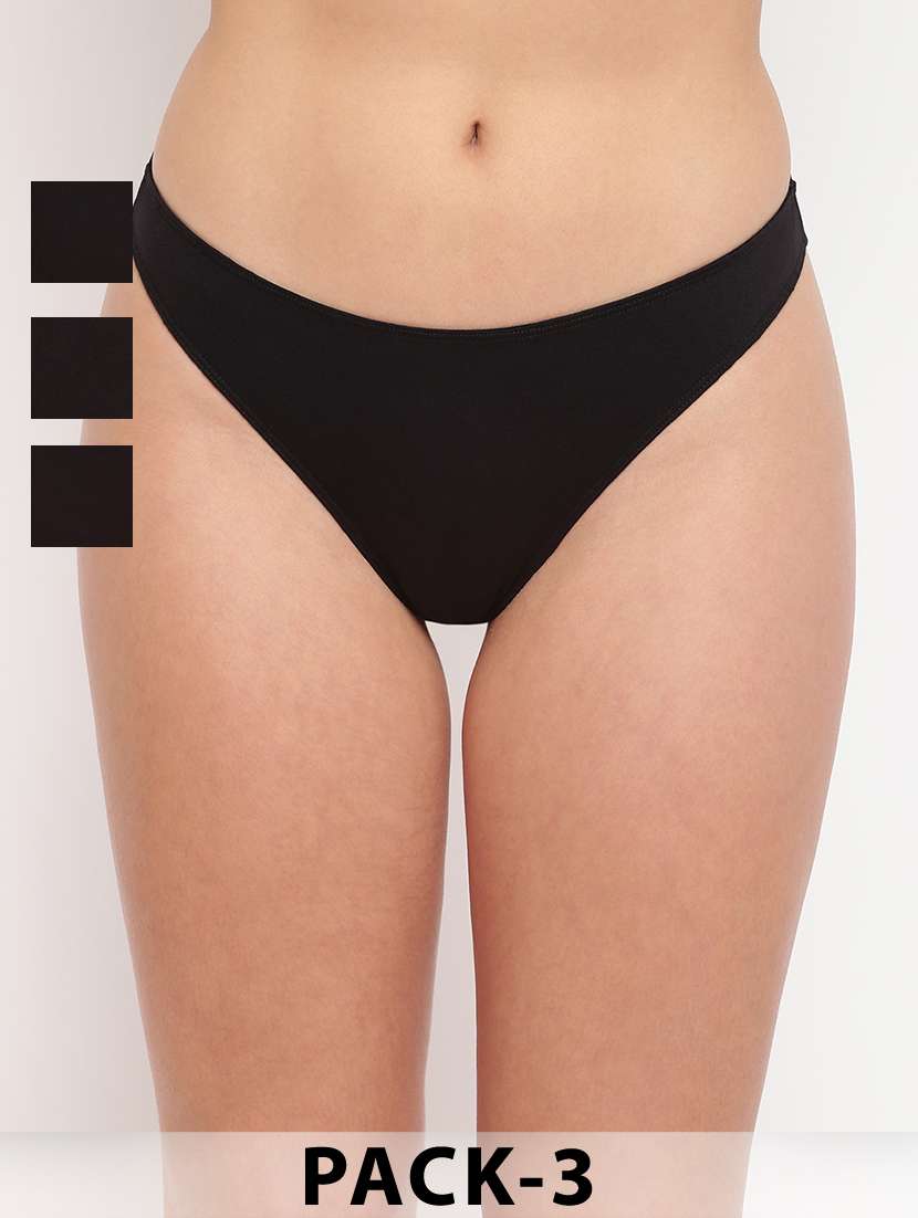 women pack of 3 solid low rise thongs panty