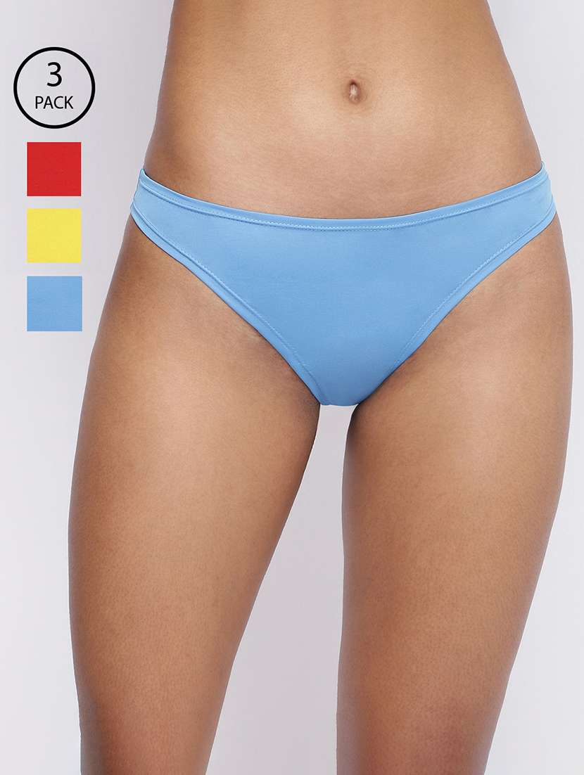 women pack of 3 solid low rise thongs panty