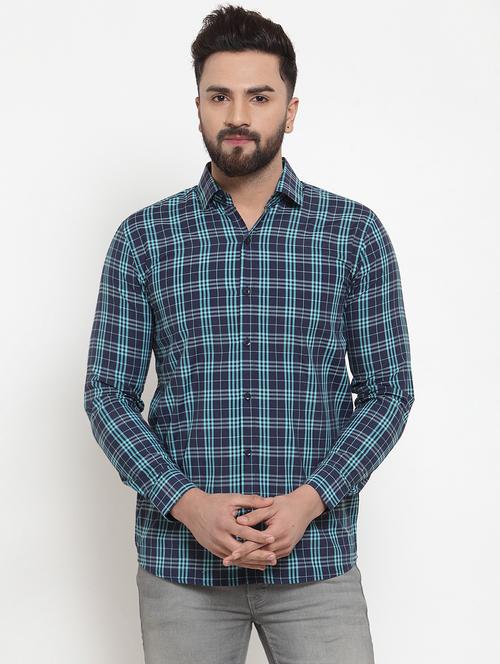 men checkered long sleeve slim fit casual shirt - 21993318 -  Standard Image - 0