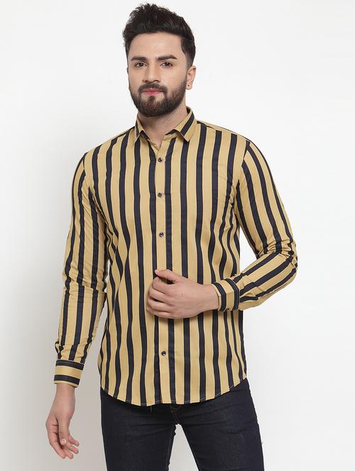 men striped long sleeve slim fit casual shirt - 21993319 -  Standard Image - 0