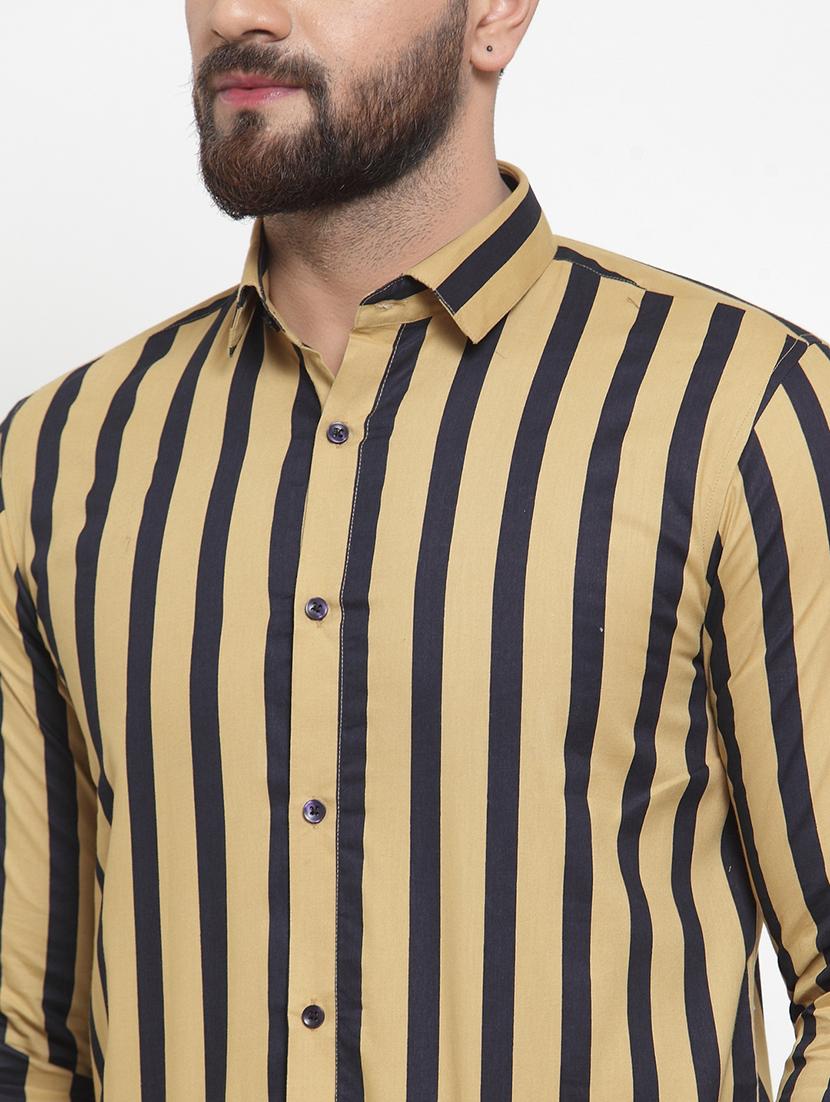 men striped long sleeve slim fit casual shirt - 21993319 - Standard Image - 3