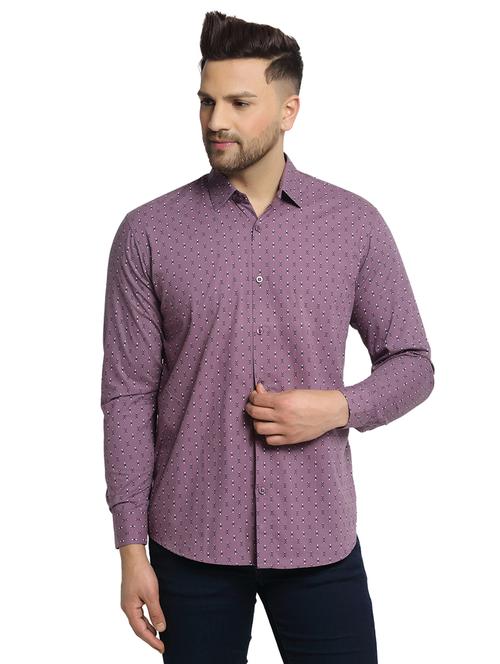 men printed long sleeve slim fit casual shirt - 21993321 -  Standard Image - 0