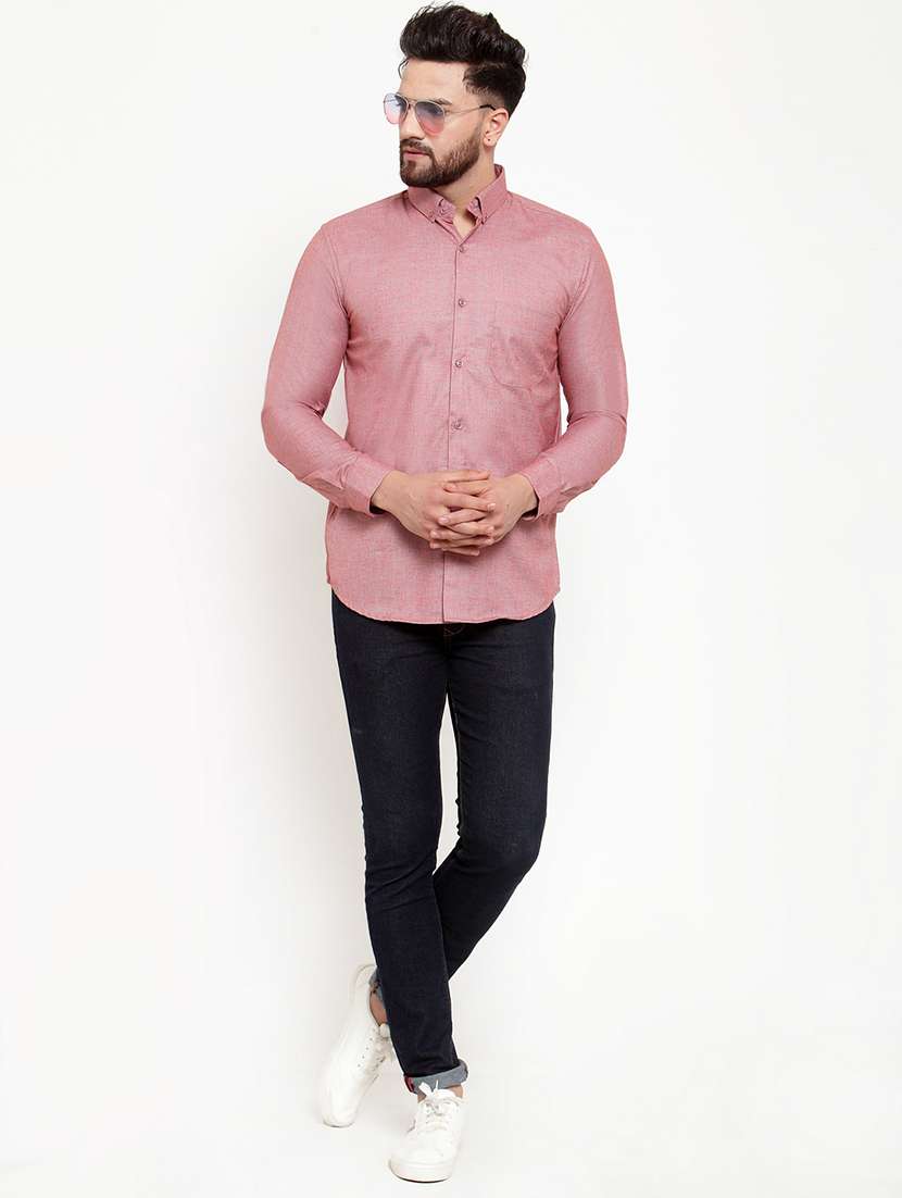 men solid long sleeve slim fit casual shirt - 21993322 -  Standard Image - 5