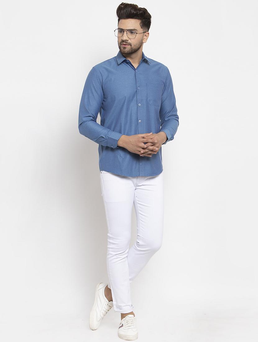 men polka dot long sleeve regular fit casual shirt - 21993329 - Standard Image - 3