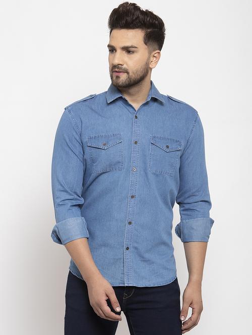 men solid long sleeve slim fit casual shirt - 21993330 -  Standard Image - 0