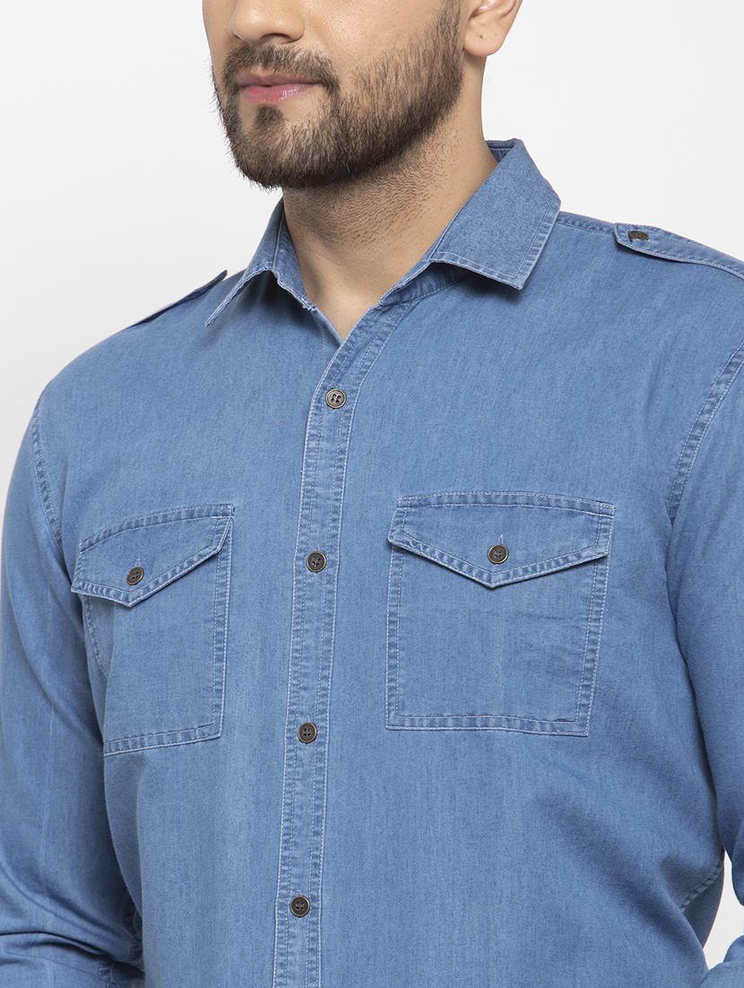 men solid long sleeve slim fit casual shirt - 21993330 - Standard Image - 3