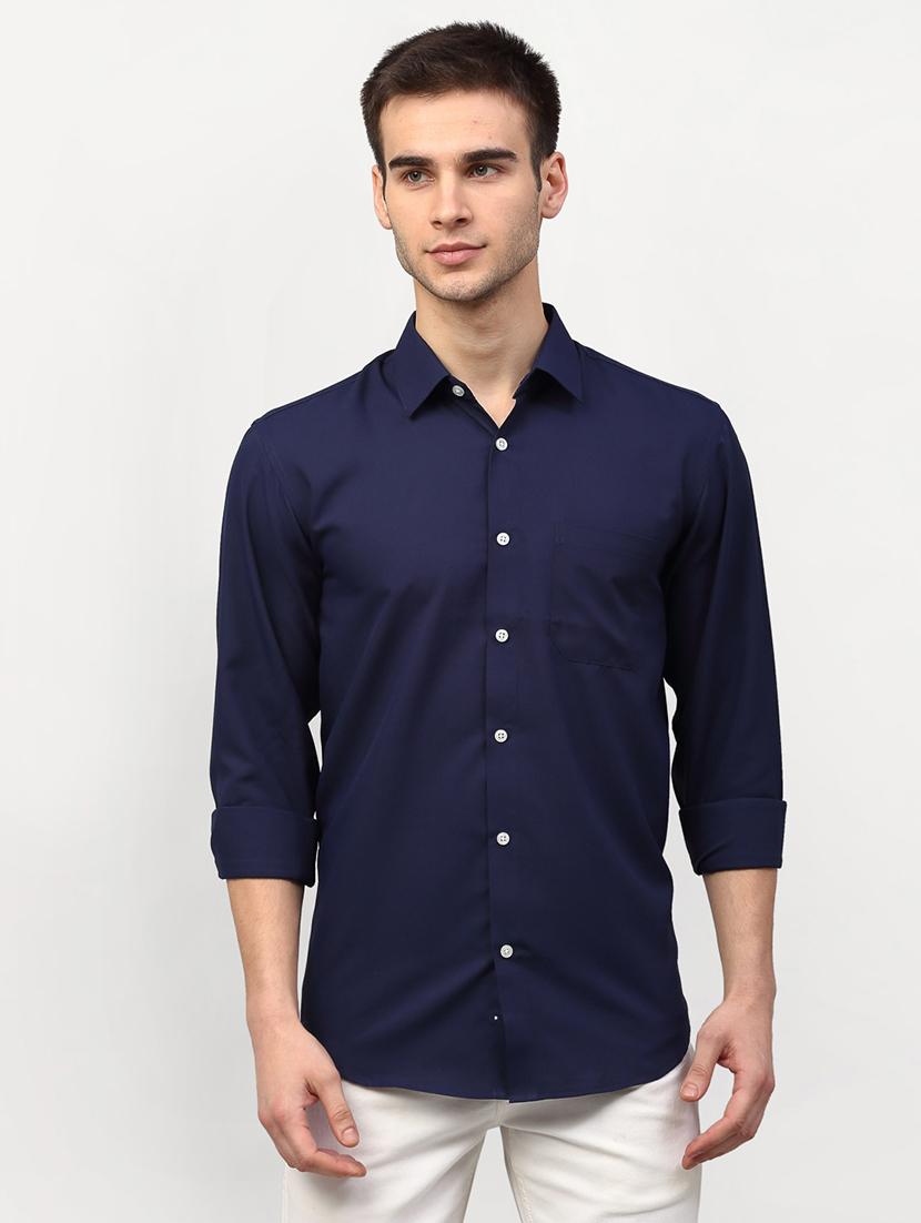 men solid long sleeve regular fit casual shirt