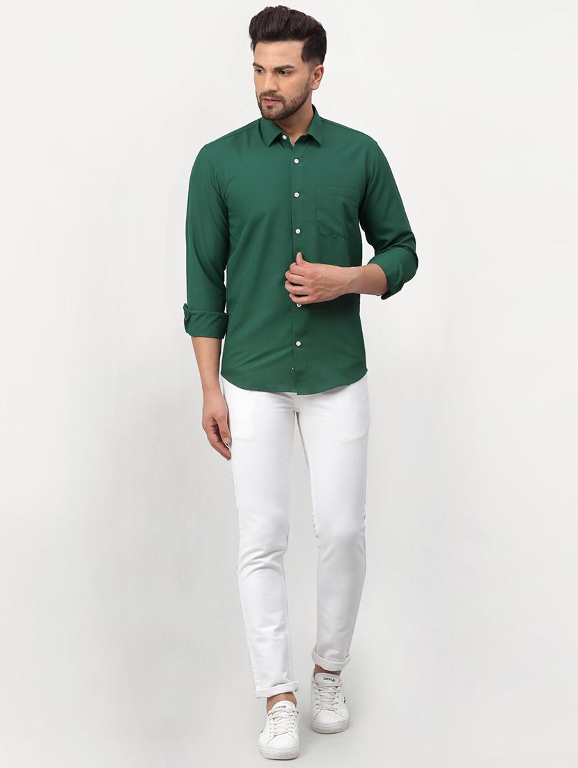 men solid long sleeve regular fit casual shirt - 21993332 - Standard Image - 3