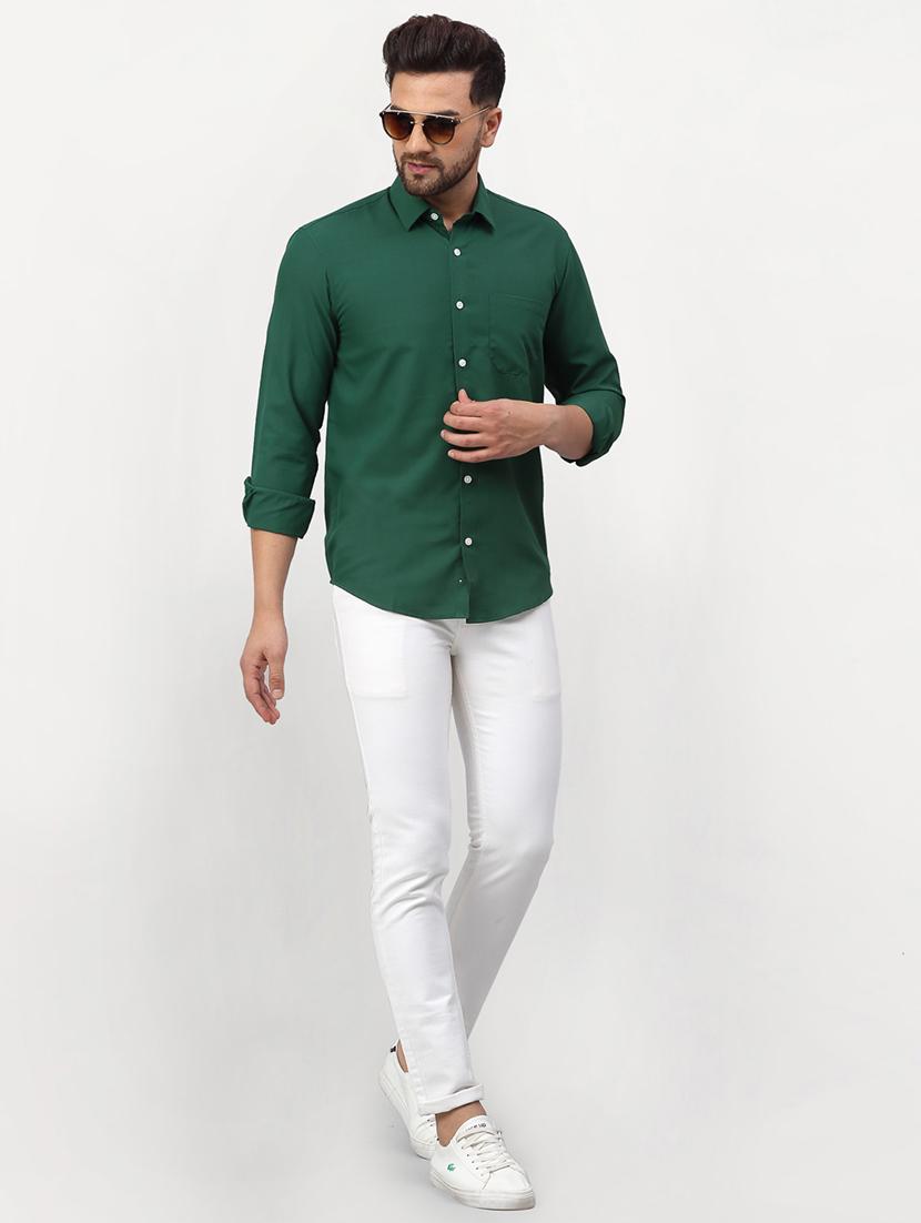 men solid long sleeve regular fit casual shirt - 21993332 - Standard Image - 5